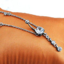 Load image into Gallery viewer, Fashion Rhinestone Crystal Waist Chain Dangle Bar Belly Button Navel Ring Bar Body Piercing Jewelry