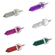 Load image into Gallery viewer, 30 Pcs Bullet Shape Healing Pointed Chakra Gemstone Pendants Quartz Crystal Stone Charm for Necklace Making