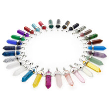 Load image into Gallery viewer, 30 Pcs Bullet Shape Healing Pointed Chakra Gemstone Pendants Quartz Crystal Stone Charm for Necklace Making