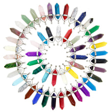 Load image into Gallery viewer, 50 Pcs Bullet Shape Healing Pointed Chakra Gemstone Pendants Quartz Crystal Stone Charm for Necklace Making