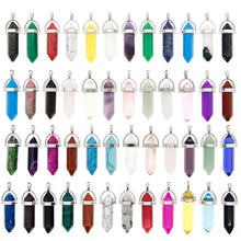 Load image into Gallery viewer, 50 Pcs Bullet Shape Healing Pointed Chakra Gemstone Pendants Quartz Crystal Stone Charm for Necklace Making