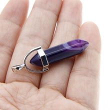 Load image into Gallery viewer, 50 Pcs Bullet Shape Healing Pointed Chakra Gemstone Pendants Quartz Crystal Stone Charm for Necklace Making