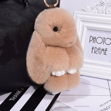 Load image into Gallery viewer, Rabbit Keychain Cute Fluffy Bunny Keychain Faux Rabbit Fur Pompom Key Ring 13cm