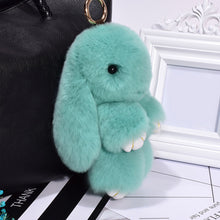 Load image into Gallery viewer, Rabbit Keychain Cute Fluffy Bunny Keychain Faux Rabbit Fur Pompom Key Ring 13cm