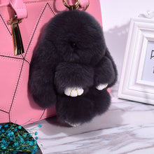 Load image into Gallery viewer, Rabbit Keychain Cute Fluffy Bunny Keychain Faux Rabbit Fur Pompom Key Ring 13cm