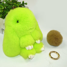 Load image into Gallery viewer, Rabbit Keychain Cute Fluffy Bunny Keychain Faux Rabbit Fur Pompom Key Ring 13cm