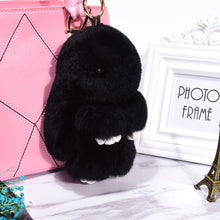 Load image into Gallery viewer, Rabbit Keychain Cute Fluffy Bunny Keychain Faux Rabbit Fur Pompom Key Ring 13cm