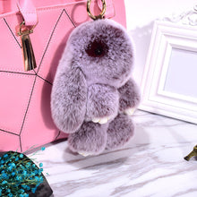 Load image into Gallery viewer, Rabbit Keychain Cute Fluffy Bunny Keychain Faux Rabbit Fur Pompom Key Ring 13cm