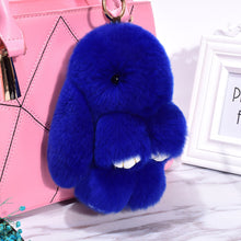 Load image into Gallery viewer, Rabbit Keychain Cute Fluffy Bunny Keychain Faux Rabbit Fur Pompom Key Ring 13cm