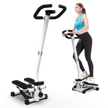 Load image into Gallery viewer, Stair Stepper Machine with Handlebar-Mini Steppers for Exercise with 300LBS Loading Capacity, Hydraulic Fitness Stepper with LCD Monitor(Black+White)