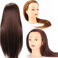 Load image into Gallery viewer, Beauty Salon Hairdressing Practice Head Mannequin Training 60cm Long Brown Gold Hair Tool