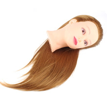 Load image into Gallery viewer, Beauty Salon Hairdressing Practice Head Mannequin Training 60cm Long Brown Gold Hair Tool