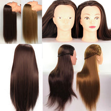 Load image into Gallery viewer, Beauty Salon Hairdressing Practice Head Mannequin Training 60cm Long Brown Gold Hair Tool
