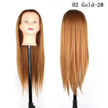 Load image into Gallery viewer, Beauty Salon Hairdressing Practice Head Mannequin Training 60cm Long Brown Gold Hair Tool