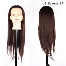Load image into Gallery viewer, Beauty Salon Hairdressing Practice Head Mannequin Training 60cm Long Brown Gold Hair Tool