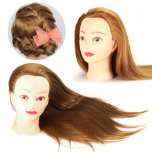 Load image into Gallery viewer, Beauty Salon Hairdressing Practice Head Mannequin Training 60cm Long Brown Gold Hair Tool