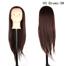 Load image into Gallery viewer, Beauty Salon Hairdressing Practice Head Mannequin Training 60cm Long Brown Gold Hair Tool