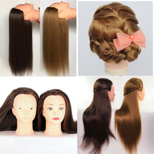 Load image into Gallery viewer, Beauty Salon Hairdressing Practice Head Mannequin Training 60cm Long Brown Gold Hair Tool