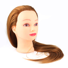 Load image into Gallery viewer, Beauty Salon Hairdressing Practice Head Mannequin Training 60cm Long Brown Gold Hair Tool