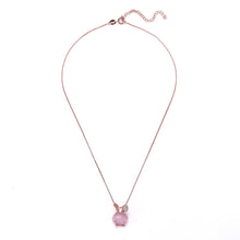 Load image into Gallery viewer, Women High Quality Natural Furong Stone Choker Necklace Pink Crystal Rabbit Pendant Rose Gold Chain Christmas Gift Jewelry