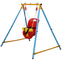 Load image into Gallery viewer, Baby Toddler Indoor/Outdoor Metal Swing Set with Safety Belt for Backyard