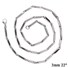 Load image into Gallery viewer, Fashion Men's 316L Stainless Steel Titanium Chain Necklace 4mm 22"