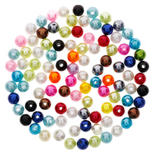 Load image into Gallery viewer, 100 Pcs 6mm DIY Acrylic Round Simulated Pearl Spacer Loose Beads for Necklace Bracelet Earrings Jewelry Making