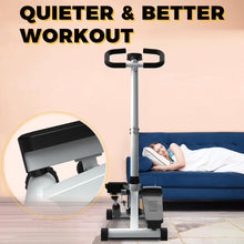 Load image into Gallery viewer, Stair Stepper Machine with Handlebar-Mini Steppers for Exercise with 300LBS Loading Capacity, Hydraulic Fitness Stepper with LCD Monitor(Black+White)