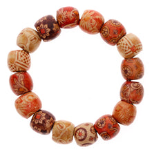Load image into Gallery viewer, 100Pcs 17mm Mixed Painted Pattern Drum Barrel Wooden Loose Beads for Jewelry Making Hair Accessories Craft
