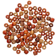 Load image into Gallery viewer, 100Pcs 17mm Mixed Painted Pattern Drum Barrel Wooden Loose Beads for Jewelry Making Hair Accessories Craft
