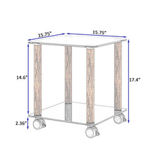 Load image into Gallery viewer, 1-Piece Black + Walnut Side Table , 2-Tier Space End Table ,Modern Night Stand, Sofa table, Side Table with Storage Shelve