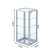 Load image into Gallery viewer, Tempered Glass Counter Top Display Showcase with Sliding Glass Door and Lock,Standard Aluminum Framing with Sliding Glass Door and Lock-display cabinet