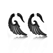 Load image into Gallery viewer, 1 Pair Black Acrylic Spiral Gauge Ear Plug Fake Stretcher Flesh Earrings Piercing Jewelry