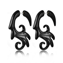Load image into Gallery viewer, 1 Pair Black Acrylic Spiral Gauge Ear Plug Fake Stretcher Flesh Earrings Piercing Jewelry