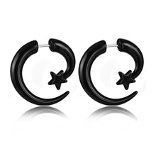 Load image into Gallery viewer, 1 Pair Black Acrylic Spiral Gauge Ear Plug Fake Stretcher Flesh Earrings Piercing Jewelry