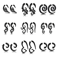 Load image into Gallery viewer, 1 Pair Black Acrylic Spiral Gauge Ear Plug Fake Stretcher Flesh Earrings Piercing Jewelry
