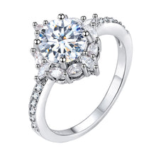 Load image into Gallery viewer, Big Shinning Diamond Zircon Crystal Ring Natural Gemstone White Sapphire Birthstone Bride Engagement Wedding Ring