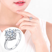 Load image into Gallery viewer, Big Shinning Diamond Zircon Crystal Ring Natural Gemstone White Sapphire Birthstone Bride Engagement Wedding Ring