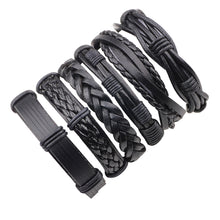 Load image into Gallery viewer, 6 Pcs/Set Men's Women's Vintage Leather Bracelets Weaved Wristband Wrap Bangle Fashion Jewelry Gift