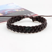Load image into Gallery viewer, 6 Pcs/Set Men's Women's Vintage Brown PU Leather Bracelets Weaved Wristband Wrap Bangle Fashion Jewelry Gift