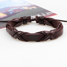 Load image into Gallery viewer, 6 Pcs/Set Men's Women's Vintage Brown PU Leather Bracelets Weaved Wristband Wrap Bangle Fashion Jewelry Gift