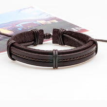 Load image into Gallery viewer, 6 Pcs/Set Men's Women's Vintage Brown PU Leather Bracelets Weaved Wristband Wrap Bangle Fashion Jewelry Gift