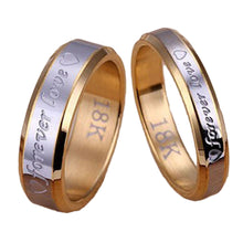 Load image into Gallery viewer, Chic Couple Ring Men/Women Forever Love 18K Gold Silver Steel Wedding Engagement Band Rings Jewelry Gift