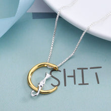 Load image into Gallery viewer, Fashion Fine 925 Silver Cats Moon Pendant Necklace Romantic Alloy Necklaces Women Jewelry Gifts Accessories