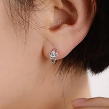 Load image into Gallery viewer, Fashion Women Girl Silver Plated Snowflake Crystal Zircon Ear Hoop Earrings Jewelry Gift