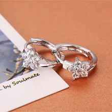 Load image into Gallery viewer, Fashion Women Girl Silver Plated Snowflake Crystal Zircon Ear Hoop Earrings Jewelry Gift