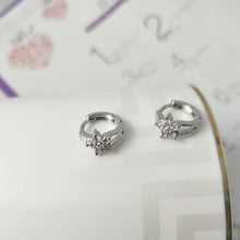 Load image into Gallery viewer, Fashion Women Girl Silver Plated Snowflake Crystal Zircon Ear Hoop Earrings Jewelry Gift