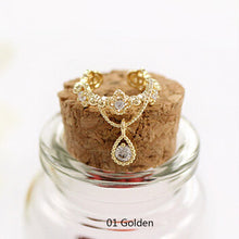 Load image into Gallery viewer, Cute Without Pierced Earrings Teardrop-Shaped Rhinestone Ear Bone Clip Earring Jewelry