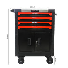Load image into Gallery viewer, REMOVABLE 4 DRAWERS TOOL CART WITH LOCK