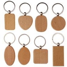 Load image into Gallery viewer, 8PCS Natural Wooden Key Ring Anti Lost Keychain Wood Jewelry Accessories Gifts